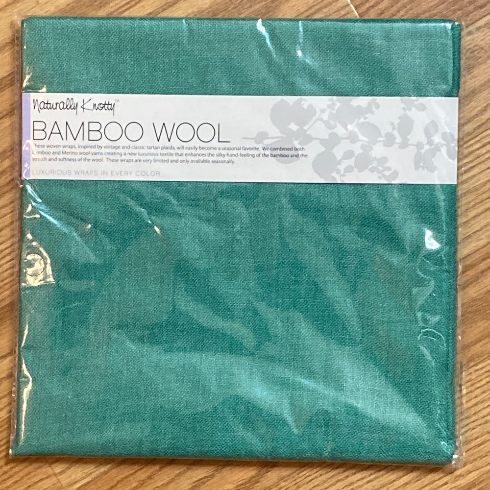Naturally Knotty Wrap Scarf Fringed Wool and Viscose from Bamboo NWT